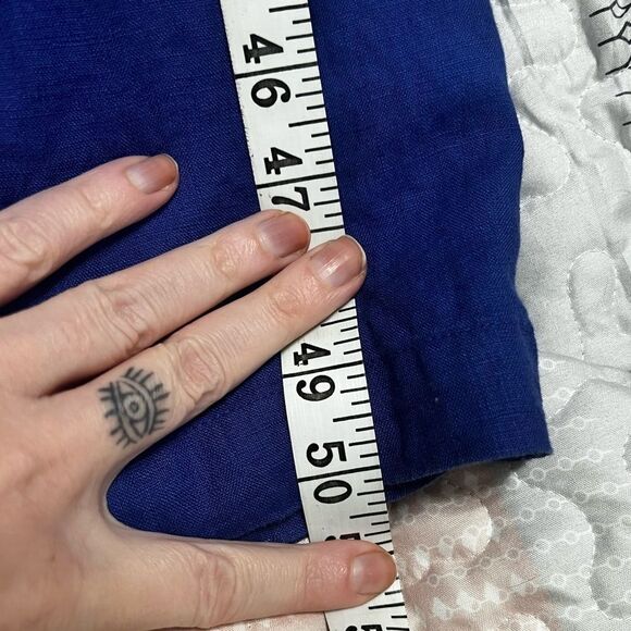 Cynthia Rowley blue 100% linen size 2 small with pockets - Picture 7 of 7